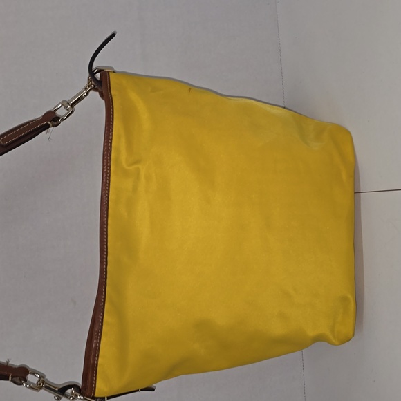 DOONEY AND BOURKE Nylon Hobo Shoulder Tote Bag Yellow Designer Bag - Picture 6 of 16